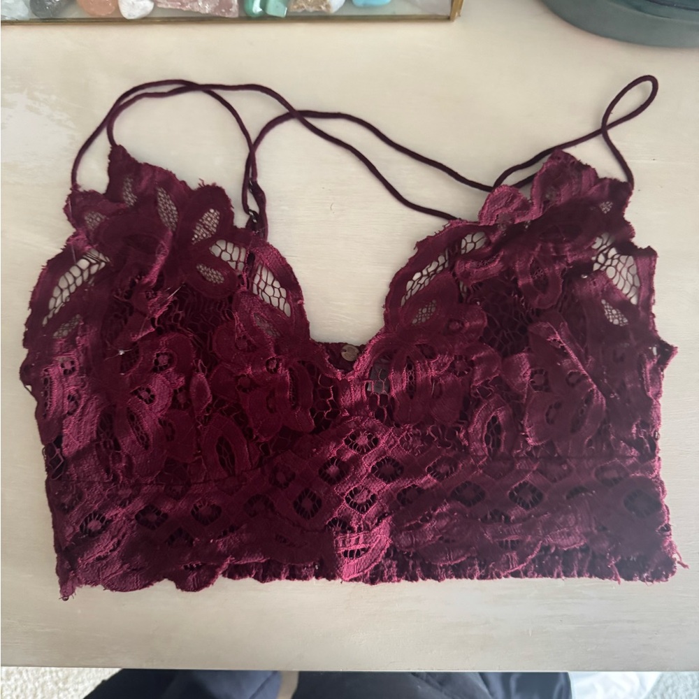 Free People Bralette in Burgundy